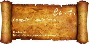 Csapó Amázia névjegykártya